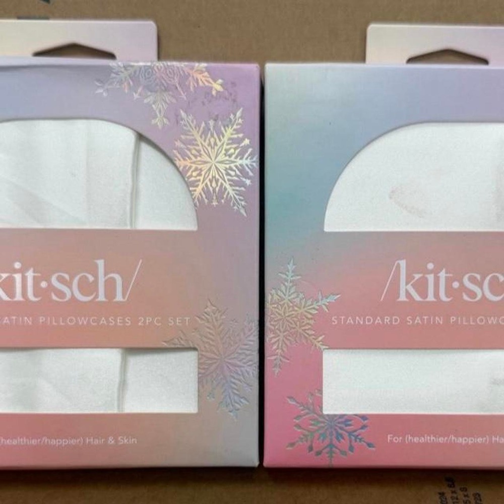 LOT OF 2 Kitsch Beauty SATIN PILLOWCASE SET OF 2, Queen/Standard Size
